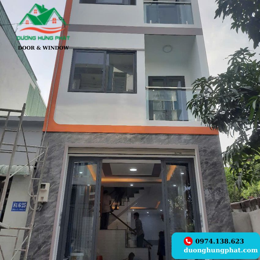 cửa nhôm Xingfa mở quay 4 cánh quận 12 TP.HCM